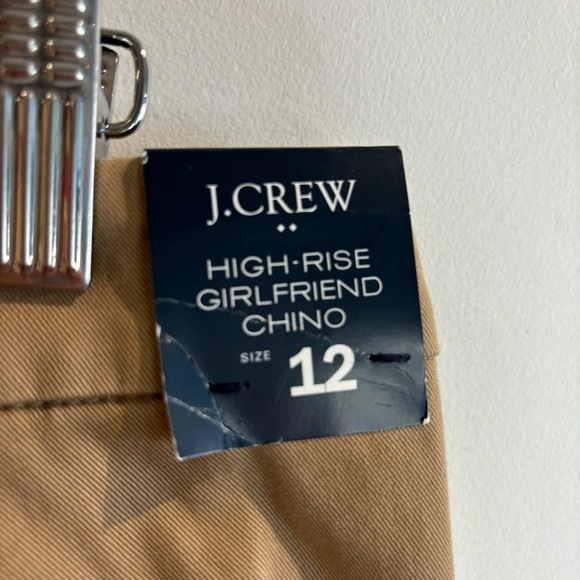 J CREW Sz 12 Chino High Rise Girlfriend 97% Cotton Classic Trousers NEW WITH TAG - Picture 5 of 11